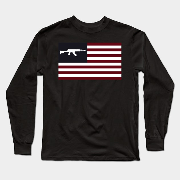 Ak47 American Flag Long Sleeve T-Shirt by MimicGaming